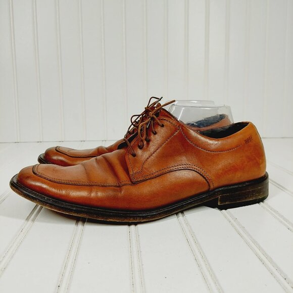 Boss Hugo Boss Brown Leather Square Toe Lace Up Dress Shoes  i249 main image 11